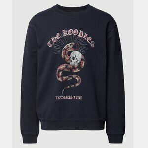 The Kooples Snake and Skull Crewneck Sweatshirt Navy Blue M